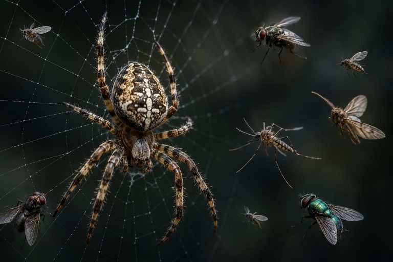 ARANHA E INSETOS VOADORES